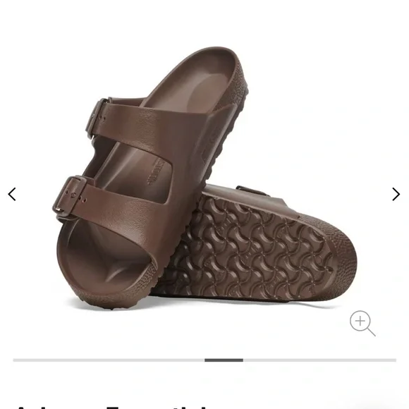Birkenstock Chocolate Brown Slide Sandals Birkenstock Arizona Sandals Slide Slip On Dark Brown Leather  main image 3